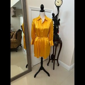 Halston Heritage mustard color shirt dress!